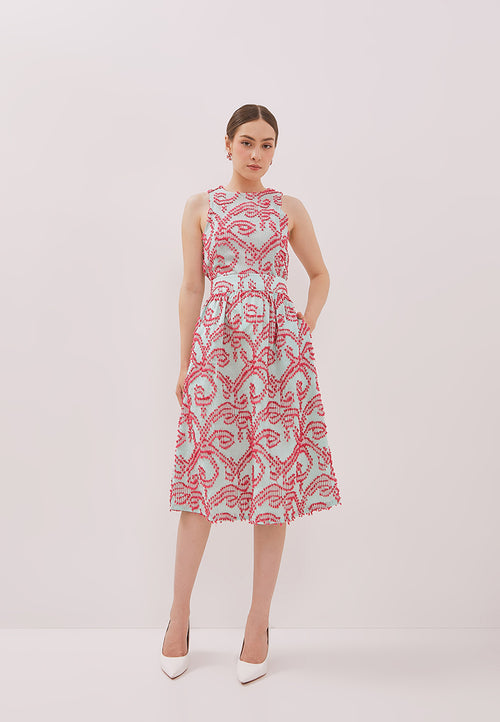 3D Tenun Mint Straight Skirt