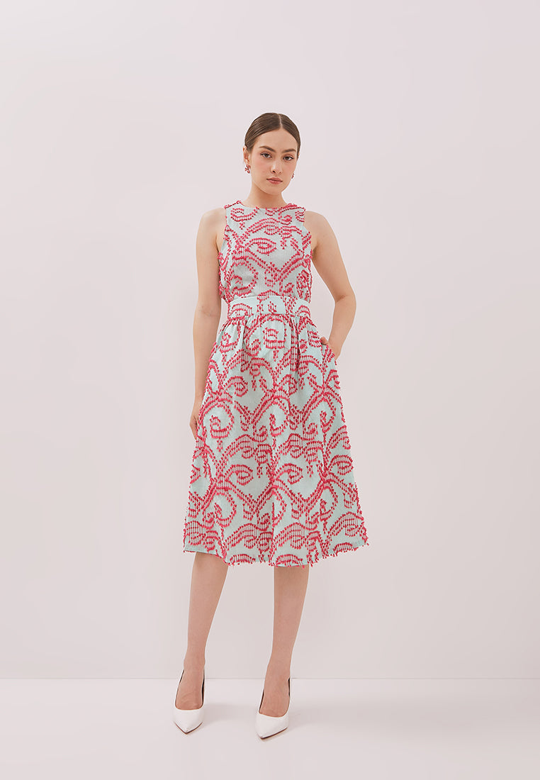 3D Tenun Mint Straight Skirt