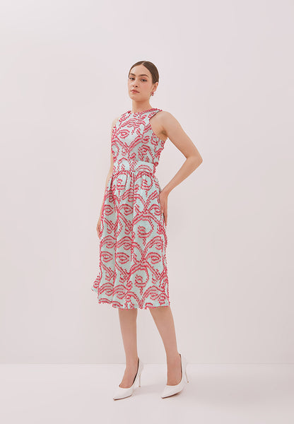 3D Tenun Mint Straight Skirt