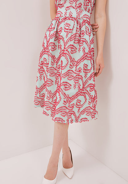 3D Tenun Mint Straight Skirt