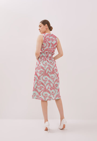 3D Tenun Mint Straight Skirt