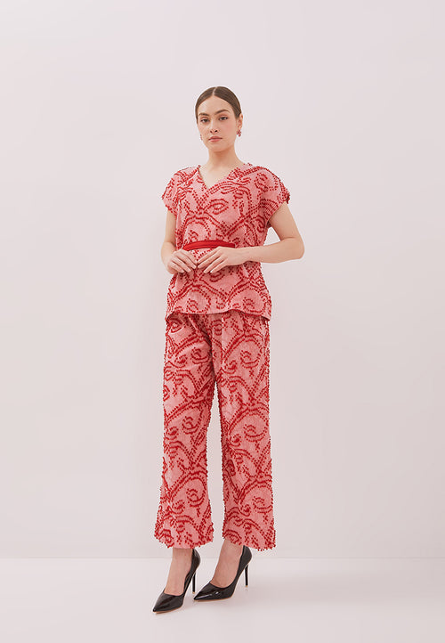 3D Tenun Pink Multiway Top