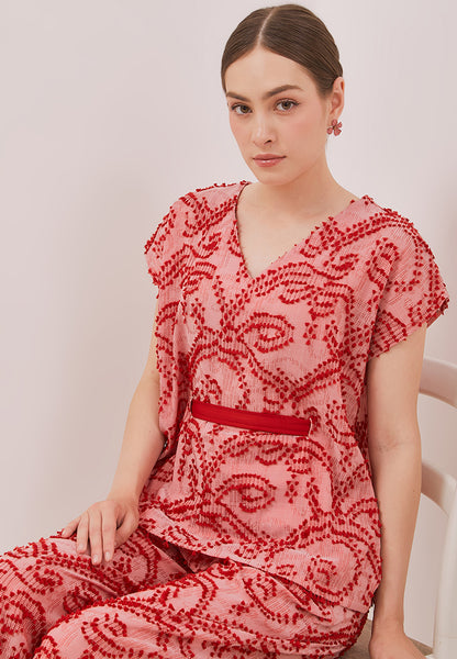 3D Tenun Pink Multiway Top