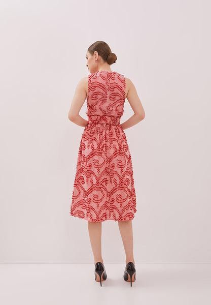 3D Tenun Pink Straight Skirt