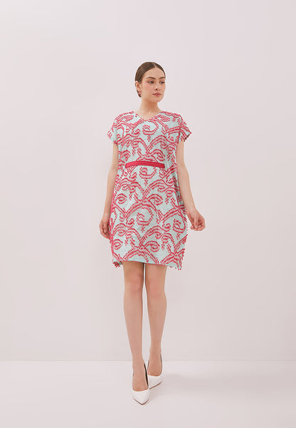 3D Tenun Mint Kimono Dress