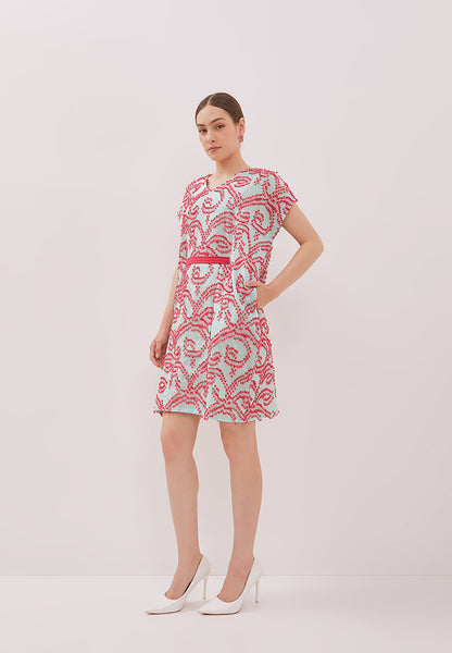 3D Tenun Mint Kimono Dress