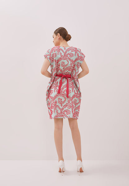 3D Tenun Mint Kimono Dress