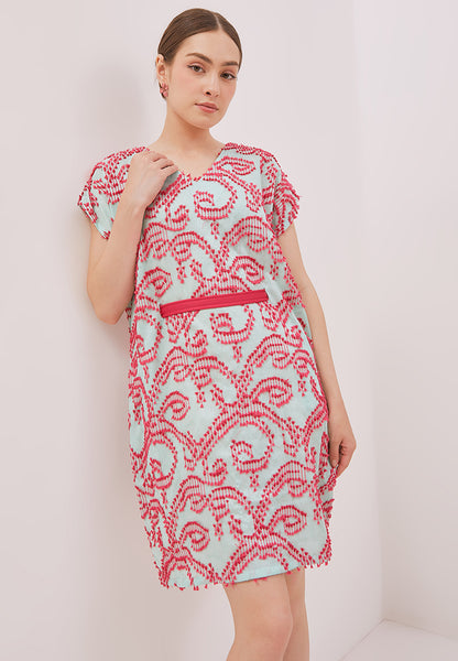 3D Tenun Mint Kimono Dress