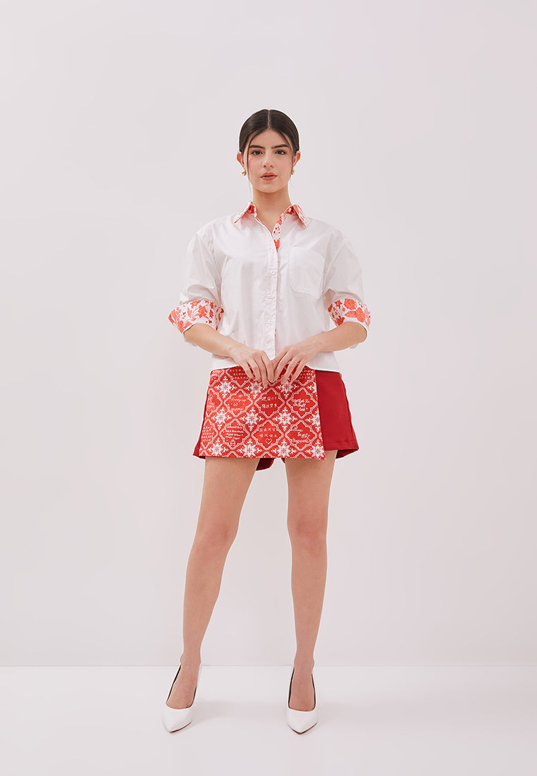 PERANAKAN PAWS White Shirt