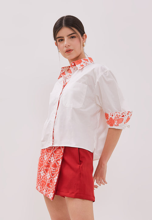 PERANAKAN PAWS White Shirt