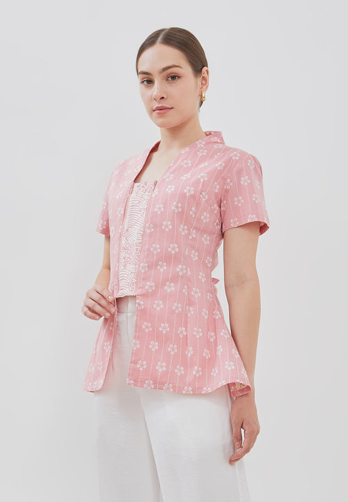 FLOWER Blush Batik Kebaya Peplum Top