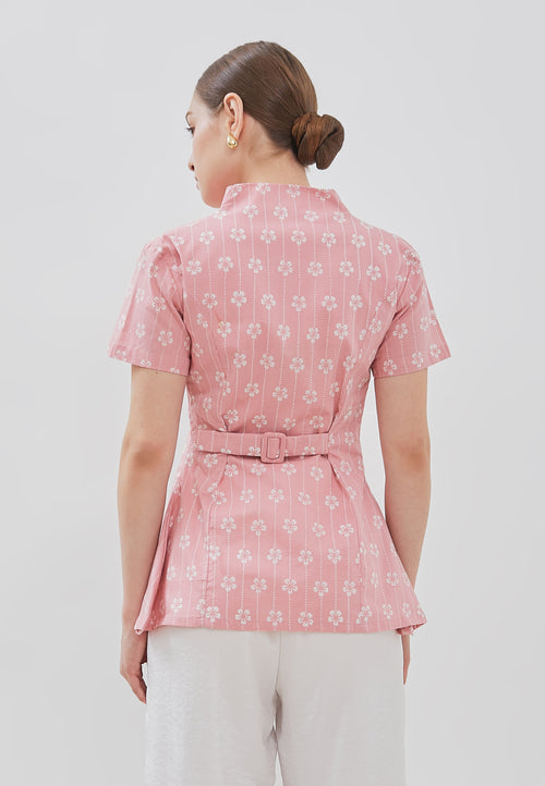 FLOWER Blush Batik Kebaya Peplum Top