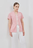 FLOWER Blush Batik Kebaya Peplum Top