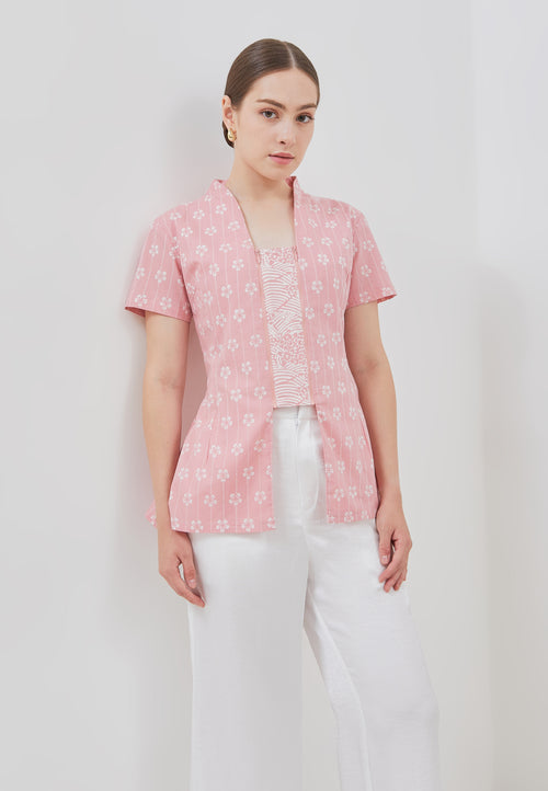 FLOWER Blush Batik Kebaya Peplum Top
