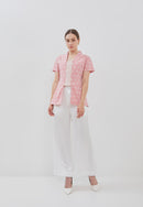 FLOWER Blush Batik Kebaya Peplum Top