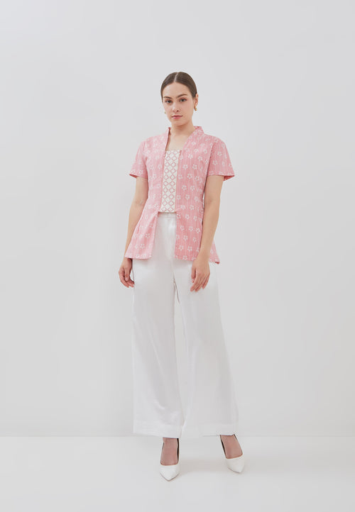 FLOWER Blush Batik Kebaya Peplum Top
