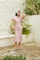 ORIENTAL SPRING Kebaya Flutter Sleeve Top