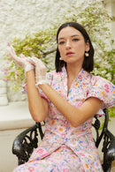 ORIENTAL SPRING Kebaya Flutter Sleeve Top