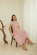ORIENTAL SPRING Midi Sleeve Cheongsam Dress