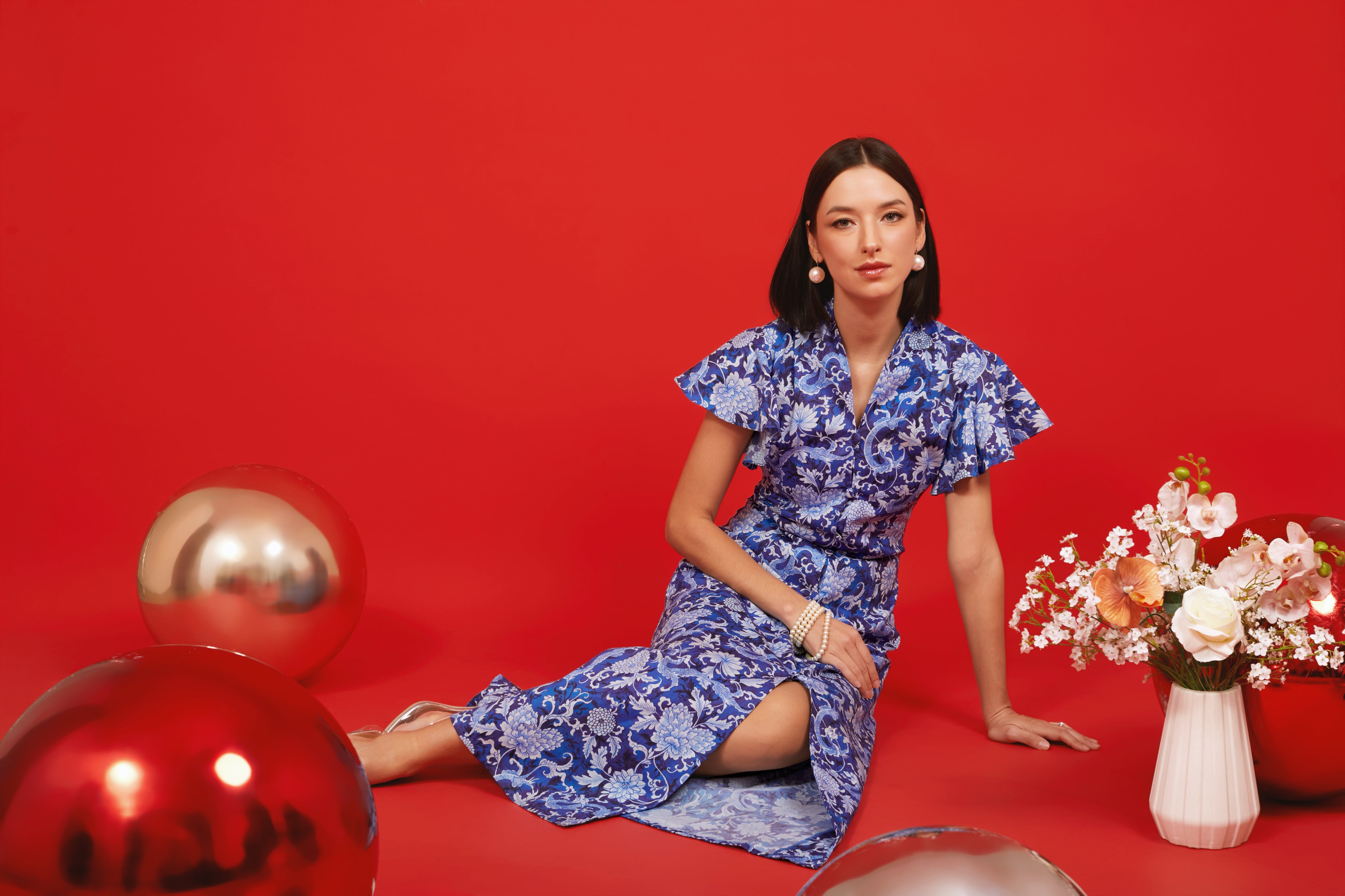 DRAGON Kebaya Flutter Dress