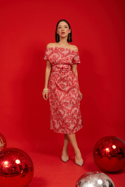 3D Tenun Pink Magic Dress