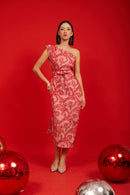 3D Tenun Pink Magic Dress