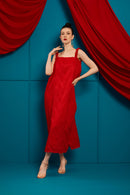 3D Tenun Red Magic Dress