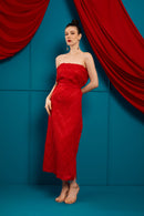 3D Tenun Red Magic Dress