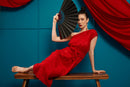 3D Tenun Red Magic Dress
