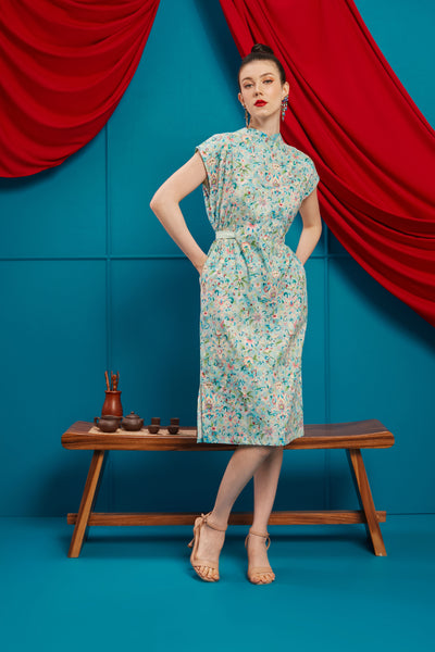 CHINESE FLORAL Kimono Cheongsam Dress