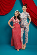 BANGKIT Blue & Pink Batik Sleeve Cheongsam Top