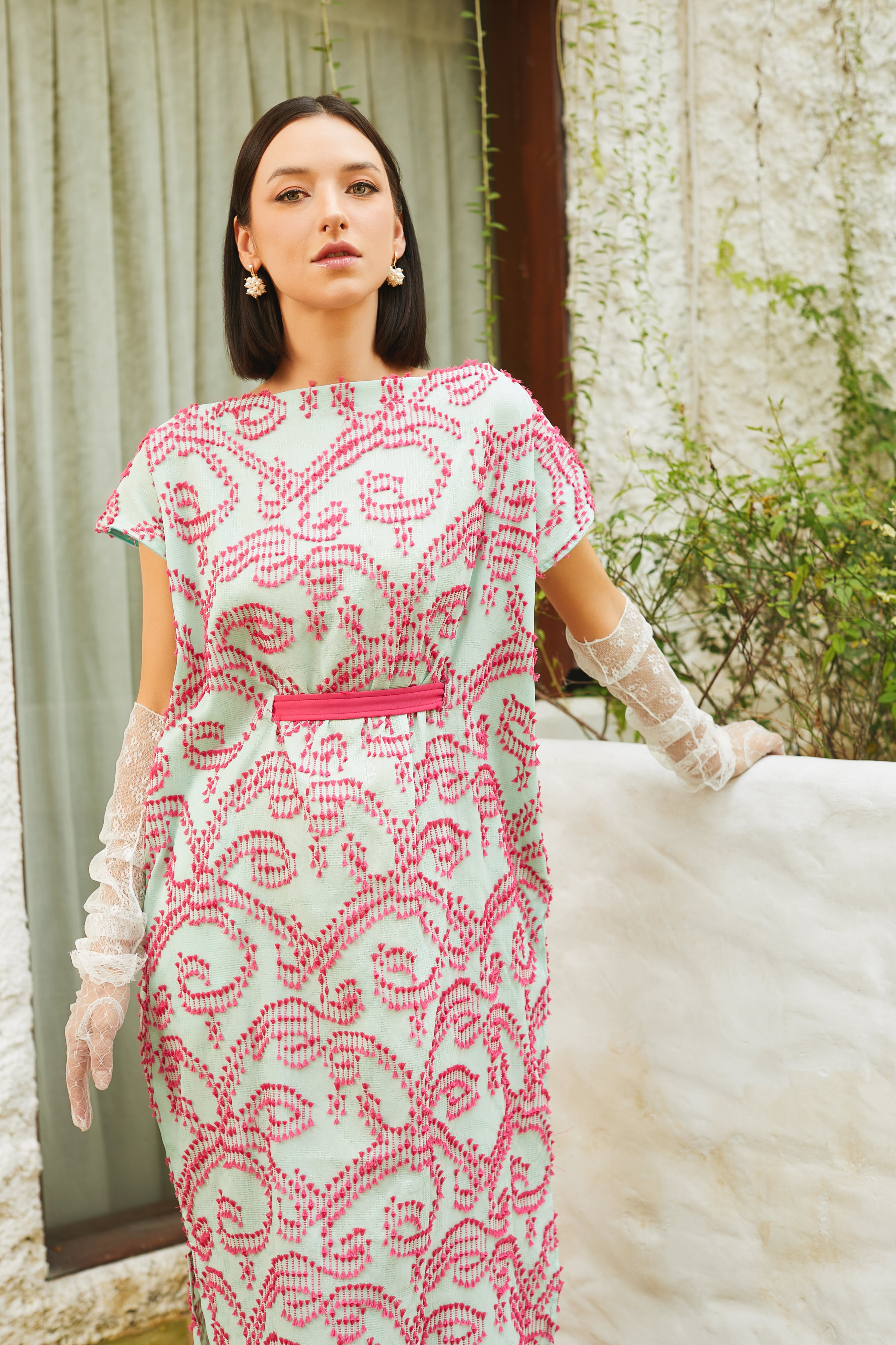 3D Tenun Mint Magic Dress