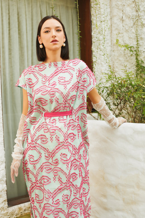 3D Tenun Mint Magic Dress