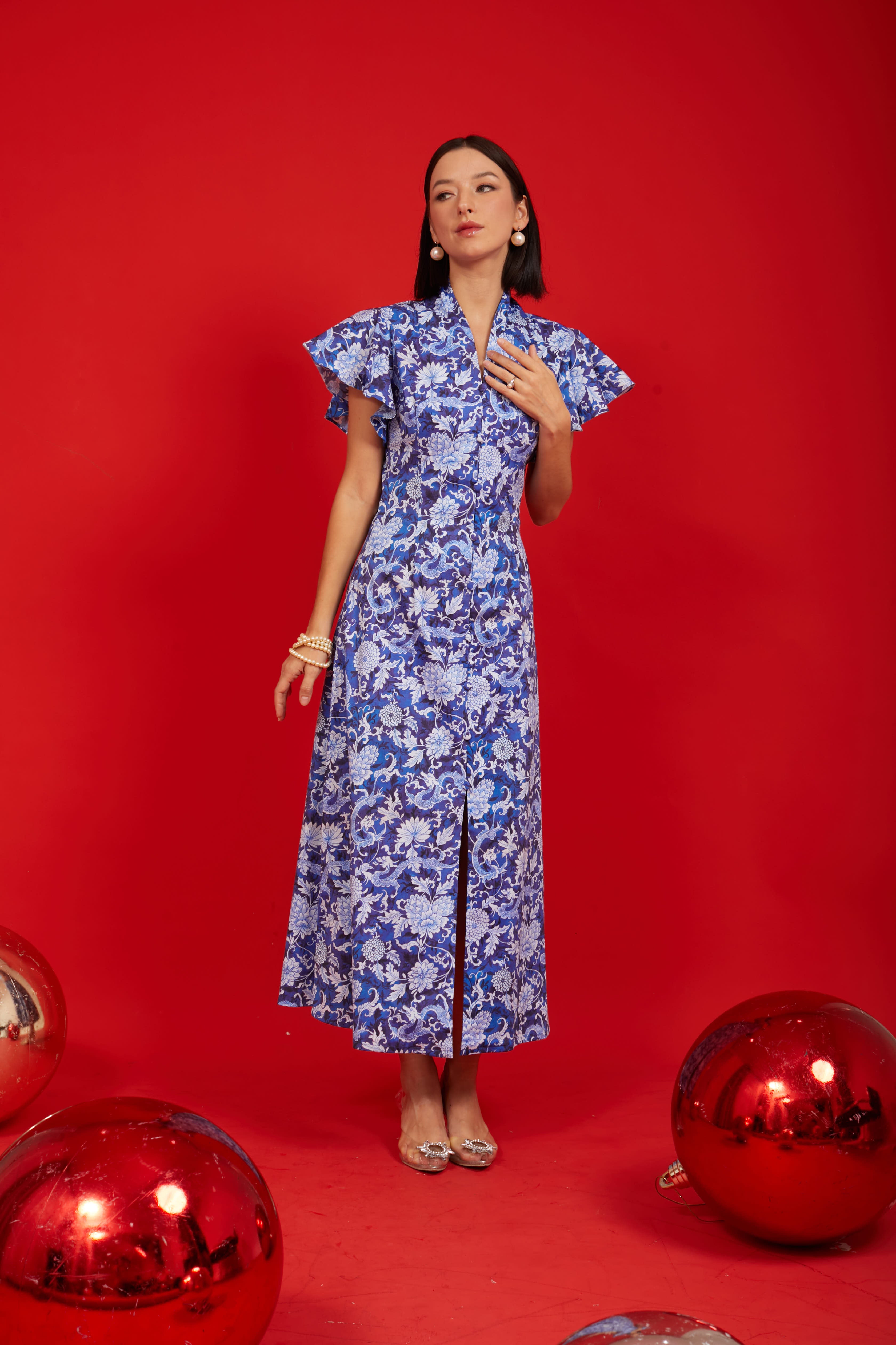 DRAGON Kebaya Flutter Dress