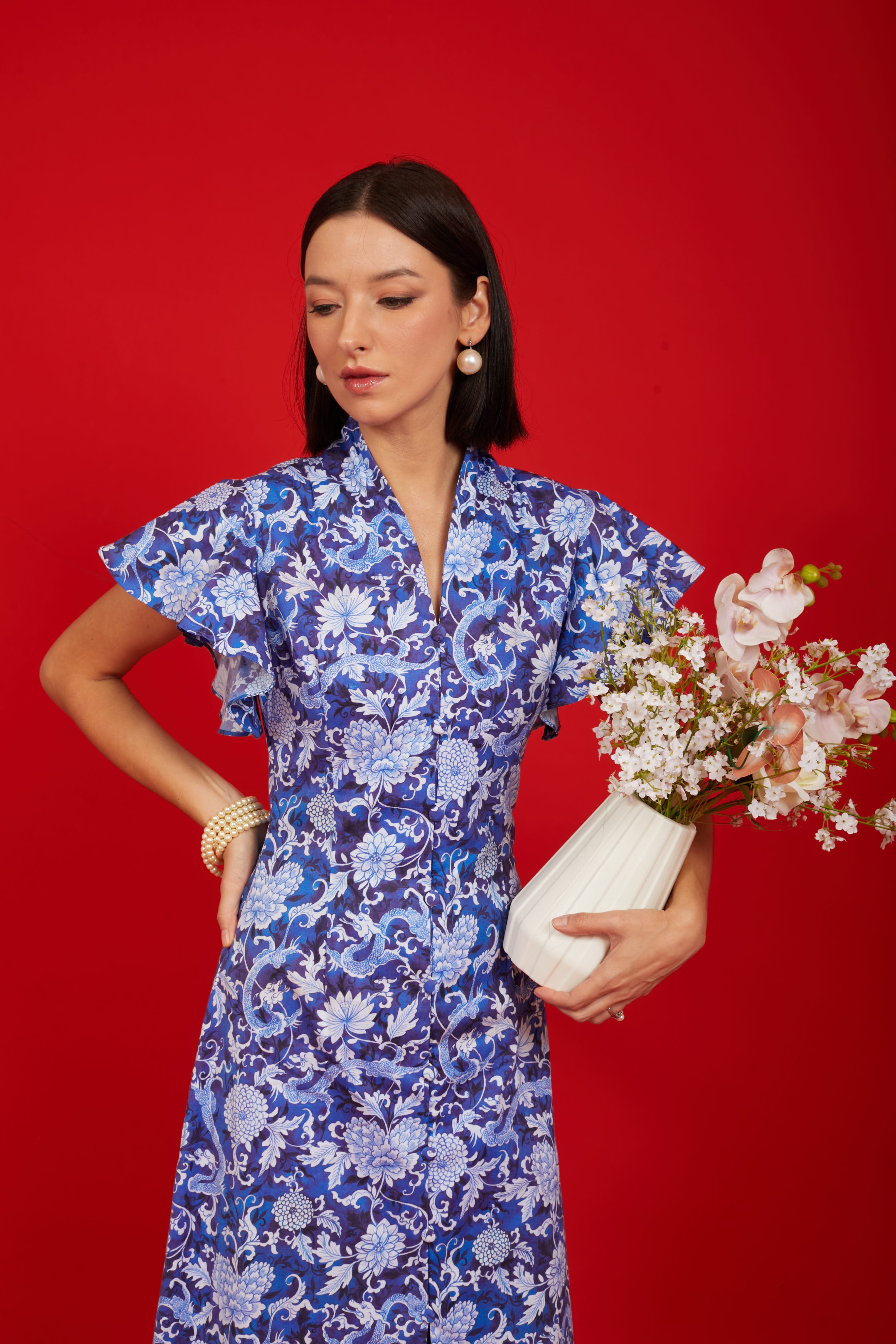 DRAGON Kebaya Flutter Dress
