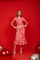 PERANAKAN PAWS Red Mermaid Cheongsam Dress