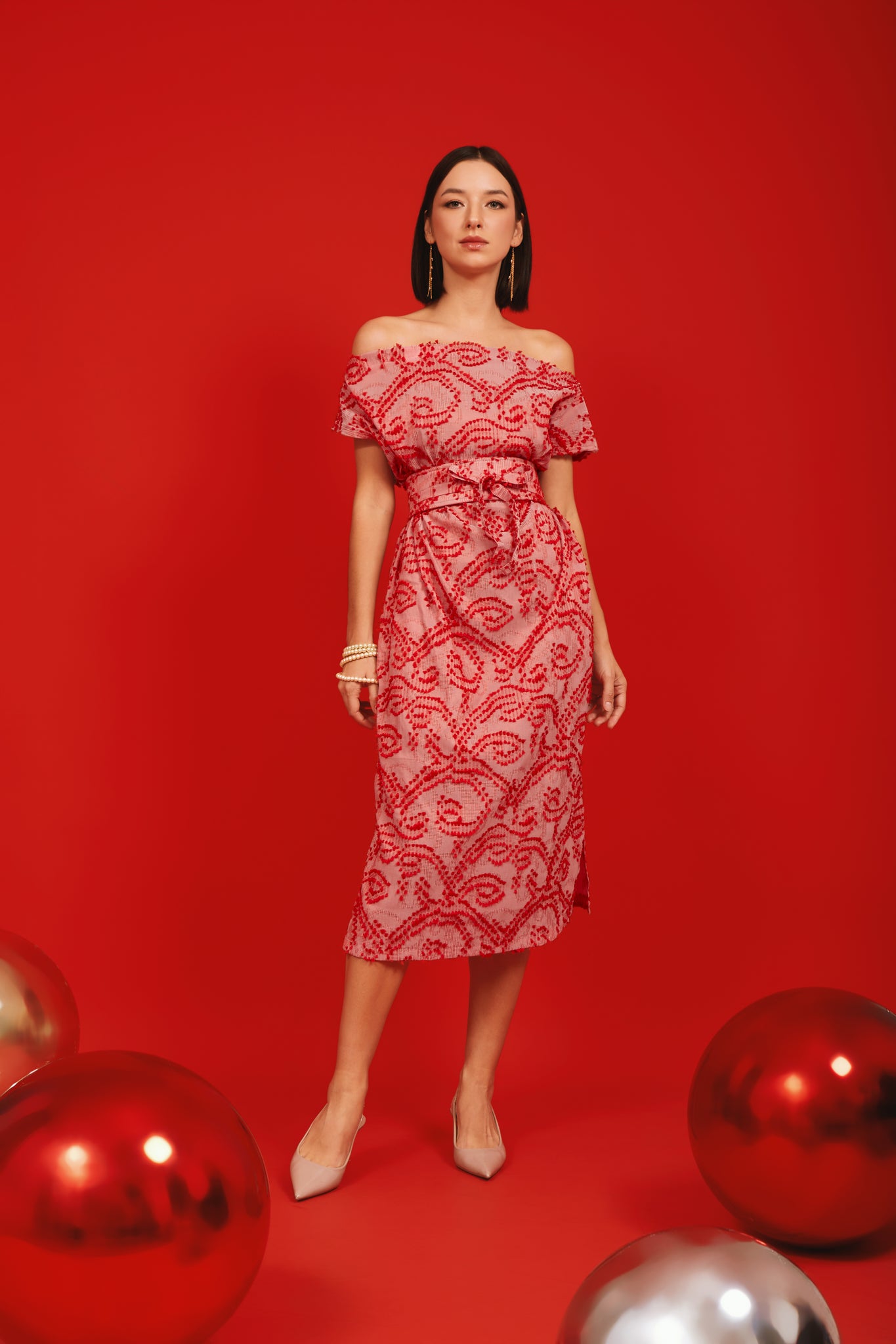 3D Tenun Pink Magic Dress