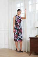 MAGNIFIQUE Black Pink Cheongsam Dress