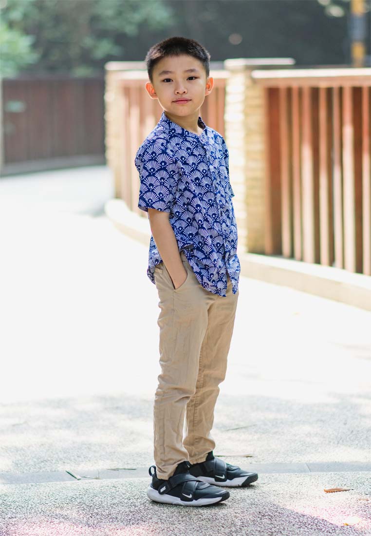 PEACOCK Navy Boy Batik Shirt