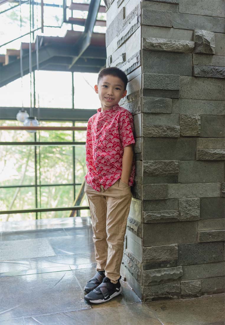 PEACOCK Red Boy Batik Shirt