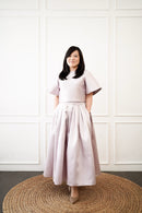 SILVER GREY Midi Flare Skirt