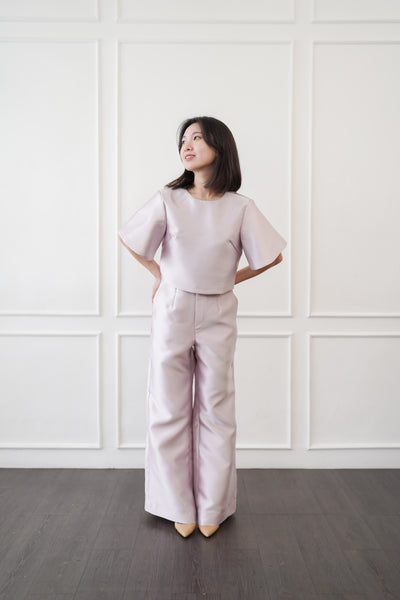 SILVER GREY Straight Pants