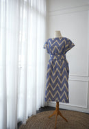 3D Tenun Blue Magic Dress