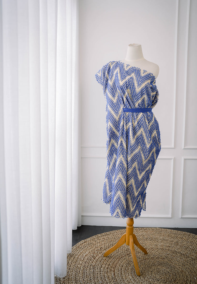 3D Tenun Blue Magic Dress