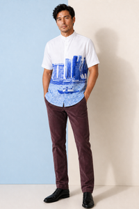 SINGAPORE SKYLINE Blue Man Shirt
