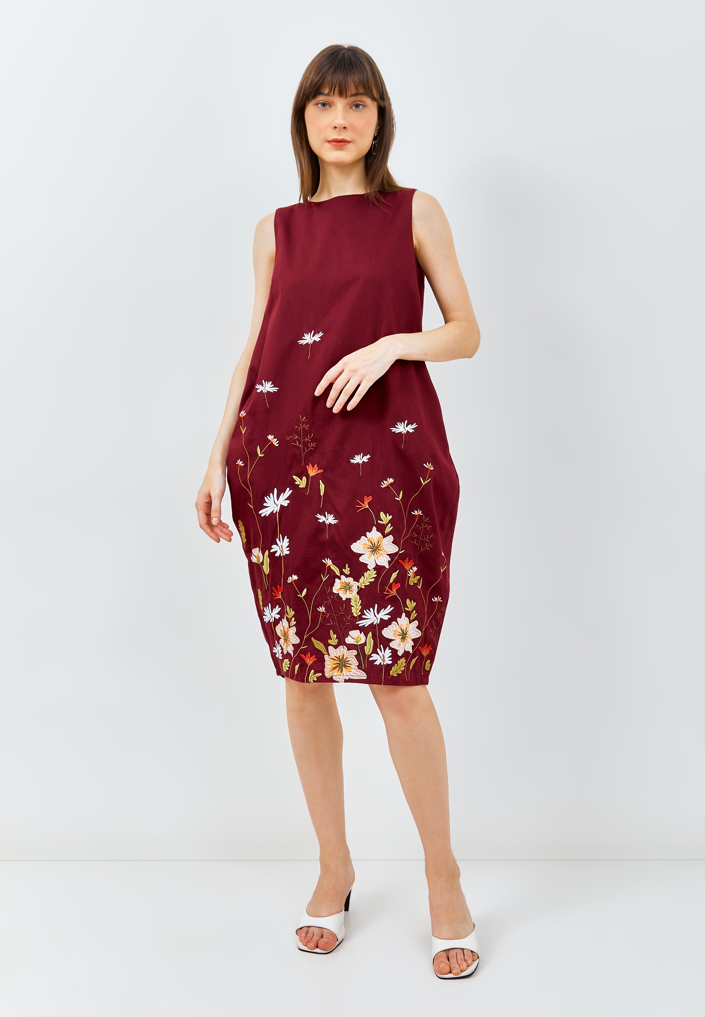SECRET GARDEN Maroon Tulip Dress