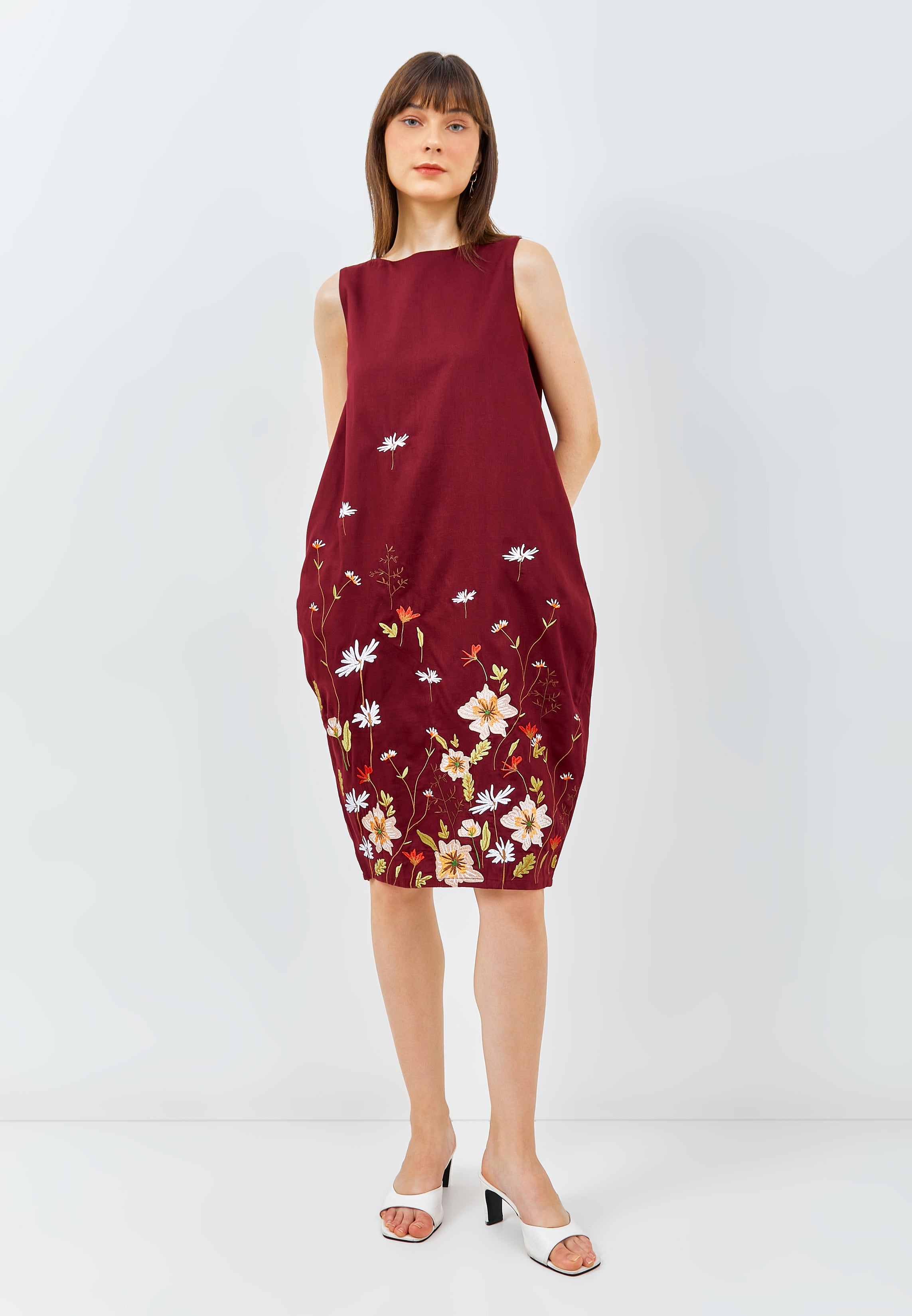 SECRET GARDEN Maroon Tulip Dress
