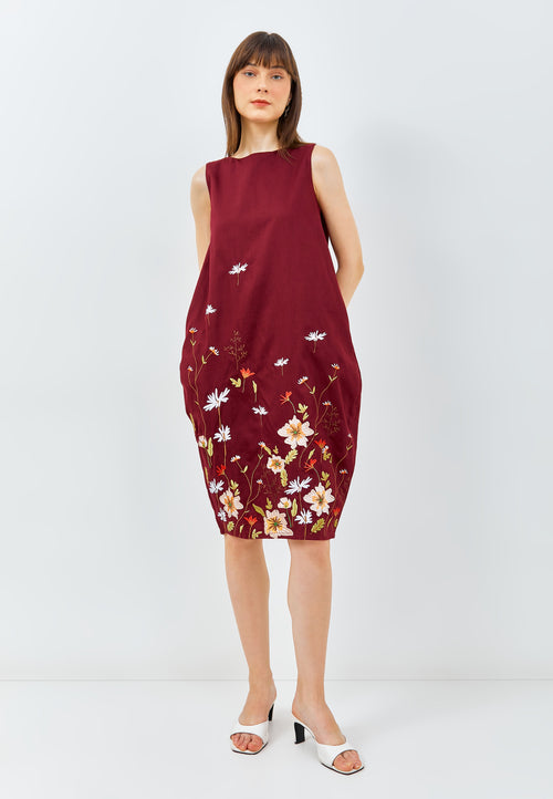 SECRET GARDEN Maroon Tulip Dress