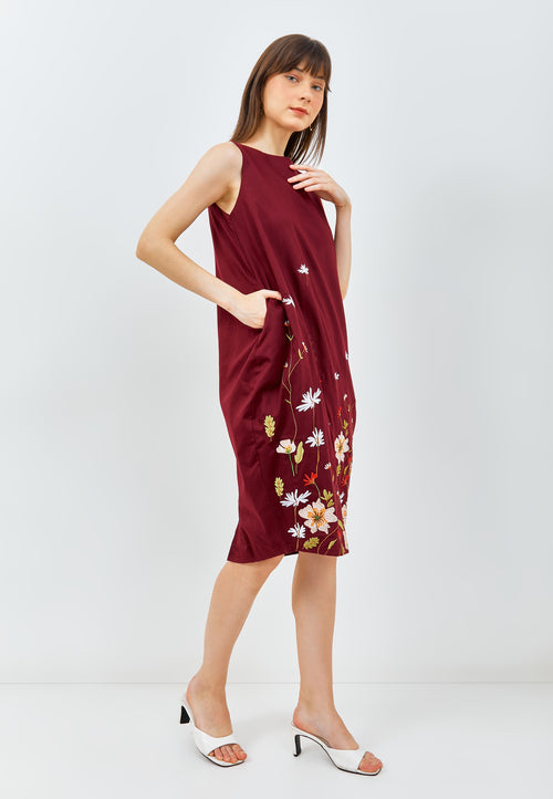 SECRET GARDEN Maroon Tulip Dress