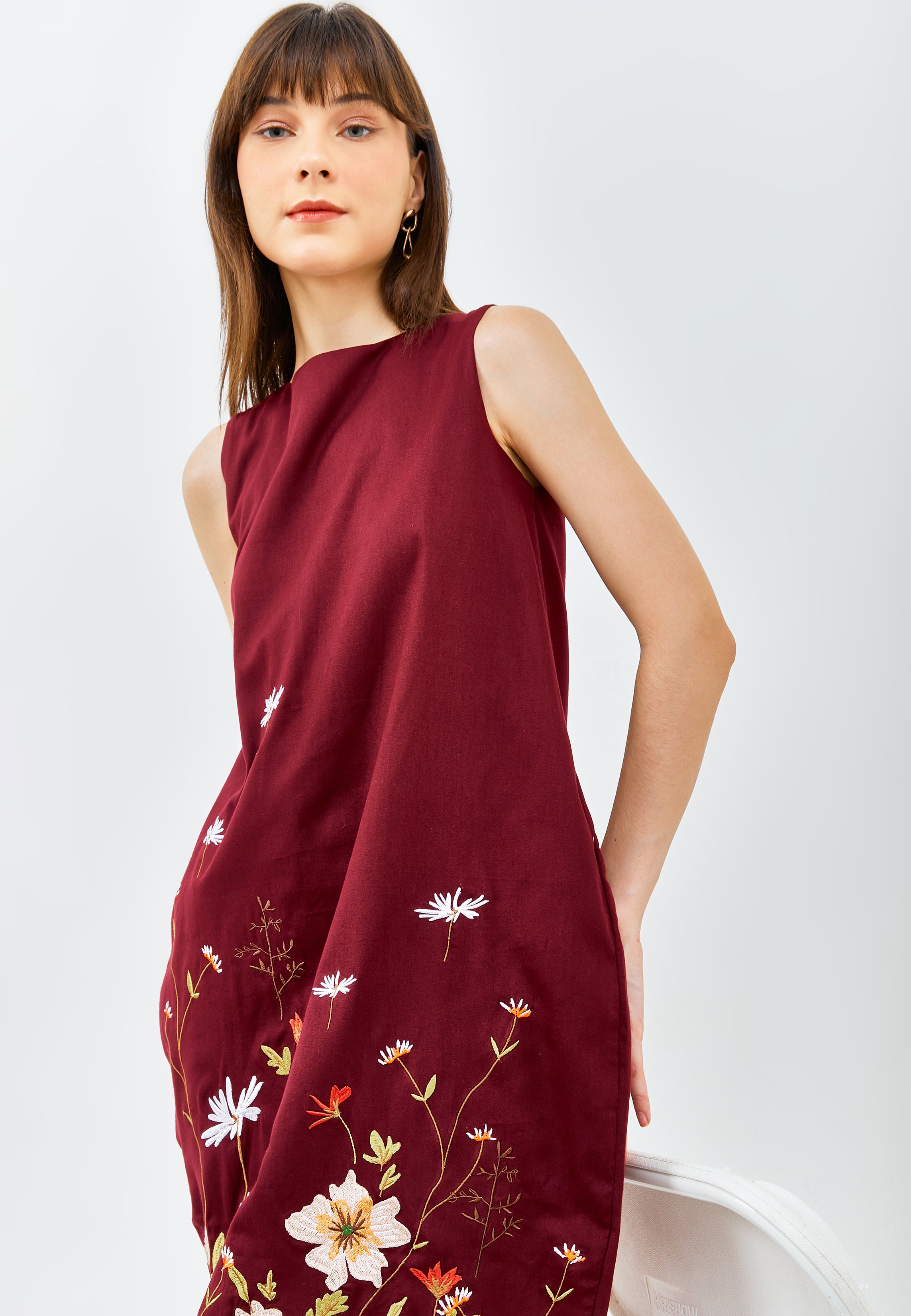 SECRET GARDEN Maroon Tulip Dress